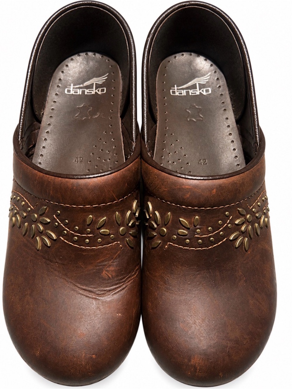 Dansko Andie Studded Leather Platform Clogs EU 42 US 11.5/12 nursing teacher
